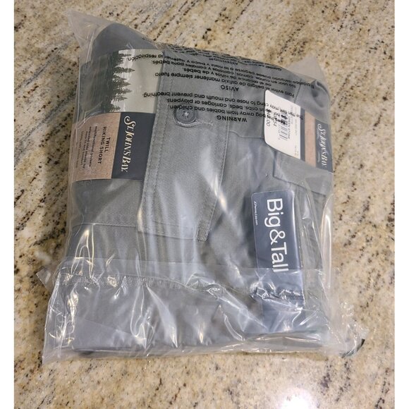 New! St. John's Bay Men Shorts 54 Green Gray Cargo Twill Hiking Button 9" Inseam - Picture 13 of 13
